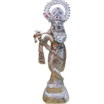 White Metal Krishna Statue